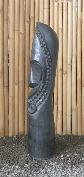 Artikelbild 3 des Artikels “Tiki Polynesische Statue aus Kokosnussholz, ca. 100cm hoch, Farbe schwarz, Ø ca. 18-28cm “